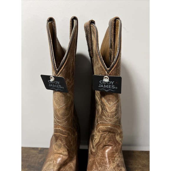 NEW Cody James Larsen Western Boots Medium Toe ~ Distressed Brown Men's Sz 9D - Picture 5 of 12